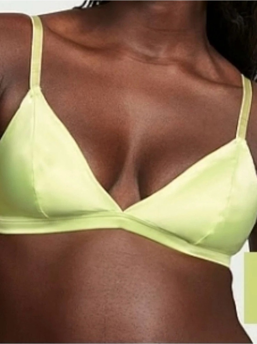 Victorias Secret Tease Triangle Bralette Unlined Neon Green M-DD NWT